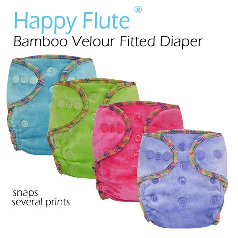 Newborn Bamboo Velour Fitted Diaper With Bamboo Cotton Insert Fit