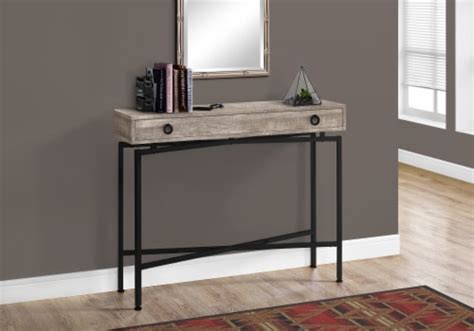 Accent Table 42 L Taupe Reclaimed Wood Black Console 1 Ralphs