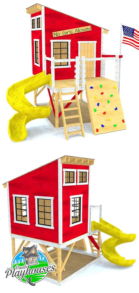 Secret Clubhouse Plan・2 Sizes Sold Separately Swing Set Diy Backyard