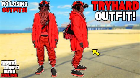Easy Red Joggers Invisible Torso Glitch Tryhard Modded Outfit In Gta 5