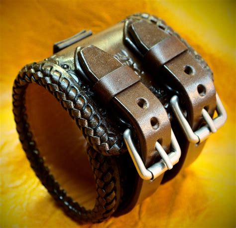 Brown Leather cuff watch band : Vintage style, western ...