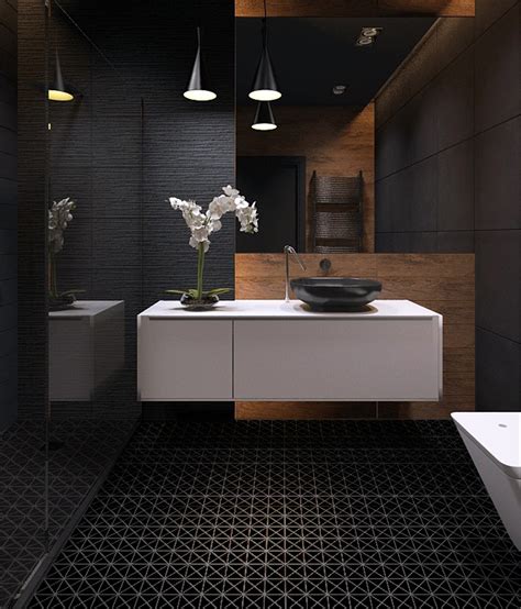 Black Tile Bathroom Floor Nathanshead