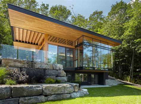 A Stylish Pair Of Modern Cottages Lost Among The Beautiful Canadian