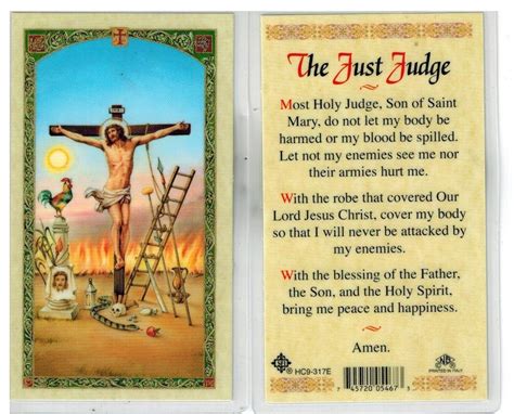 Laminated Prayer Card The Just Judge Prayer From Jesus