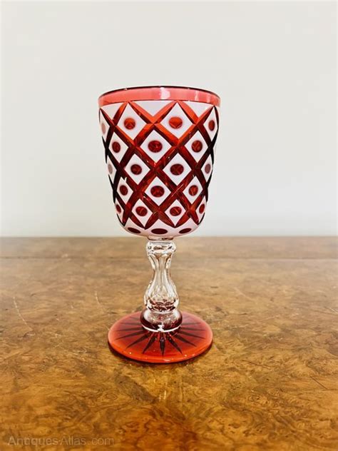 Antiques Atlas Quality Antique Victorian Glass Overlaid Goblet