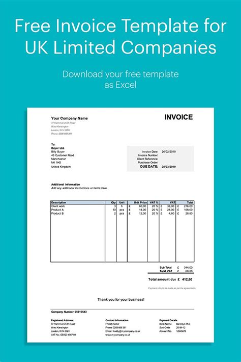 Free Invoice Template For Uk Limited Companies Invoice Template