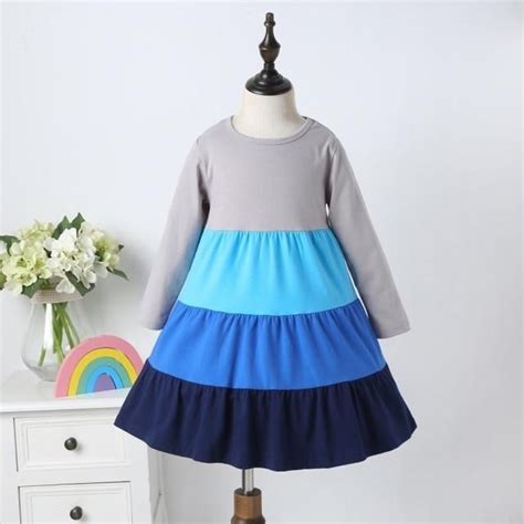 Girls Princess Rainbow Color Block Colorful Sling Party Dresses