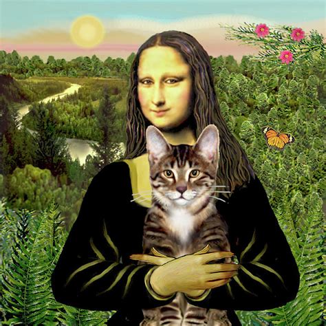 Mona Lisa And Her Tabby Tiger Cat Painting By Jean Batzell Fitzgerald