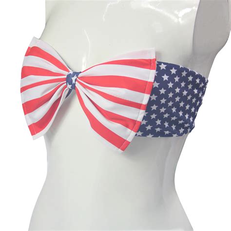 sexy strapless bowknot design star print bikini bra bk10541