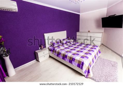 Modern Bedroom Interior Design Professional Lighting Stock Photo