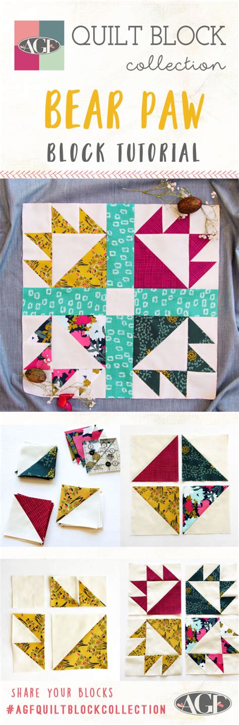How To Make A Bear Paw Block Agf Quilt Block Collection Tutorial