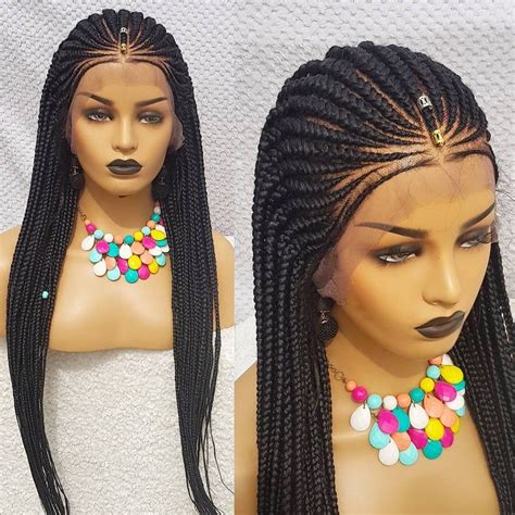 Braided Wig Cornrow Braidwig Braidswig Glueless 13x6 Etsy Human Braiding Hair Cornrows