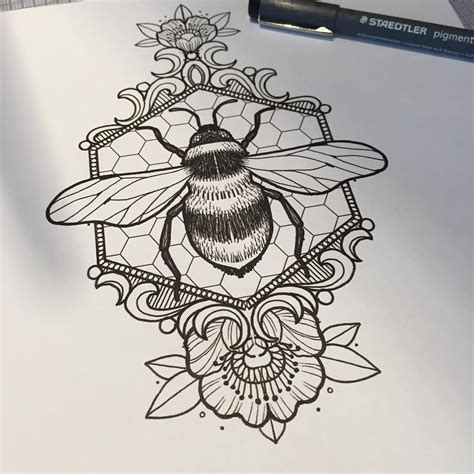Bzzz Bzzz Bee Honeycomb Tattoo Tattoodesign Blackbirdtattoo Bee