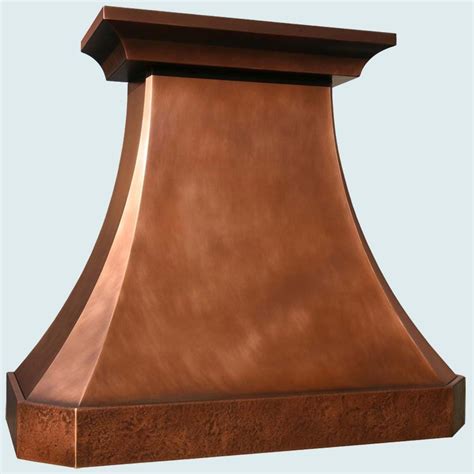 Handmade Copper Range Hood With Hammered Band By Handcrafted Metal