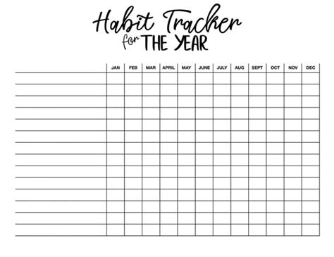 Habit Tracker Printable Set Free Yearly And Monthly Habit Tracker