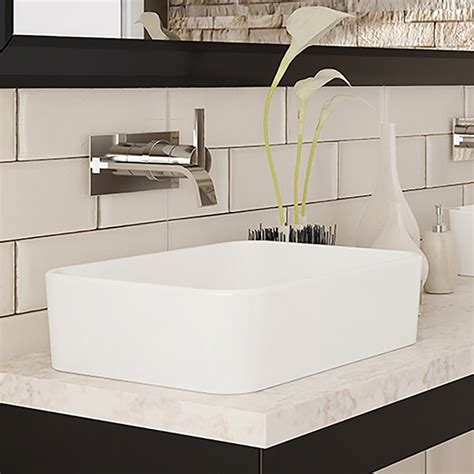 Decolav Gemma Classically Redefined Ceramic Rectangular Vessel Bathroom