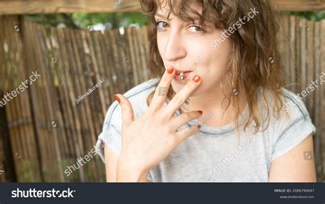 Pretty Woman Smoking Cigarette Joint Stock Photo 2086790647 Shutterstock