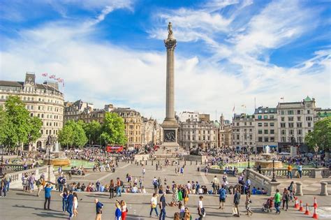 Trafalgar Square In London The English Capitals Historic Gathering