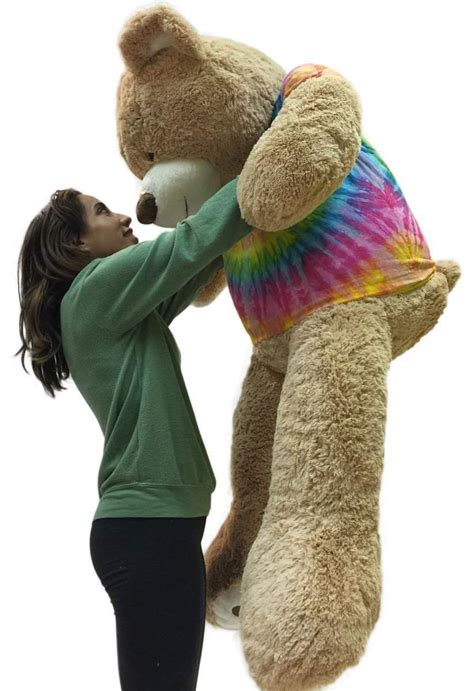 Big Plush Giant Teddy Bear 5 Feet Tall Usa Una Camiseta Etsy