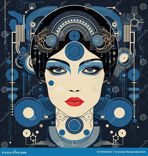 Hypnotic Mesmerizing Exotic Abstract Cryptic Art Women Portrait Graphic