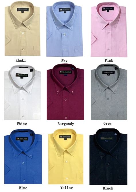 Men S Short Sleeve Button Down Dress Shirts Cotton Blend Oxford 11