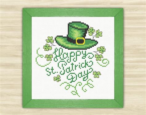 Buy 2 Get 1 Free Happy St Patrick Day Cross Stitch Pattern Etsy