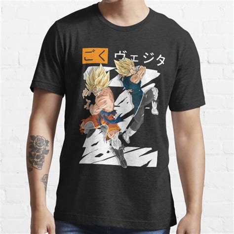 Goku X Vegeta V1 Tshirt T Shirt For Sale By Chaimjohnson Redbubble Son Goku And Vegeta