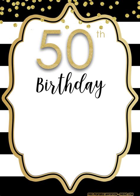 Celebrating The Half Century Of Life With Our 50th Invitation Template
