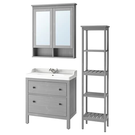 Hemnes RÄttviken Mueble De Lavabo 5 Piezas Grisrunskär Grifo 82