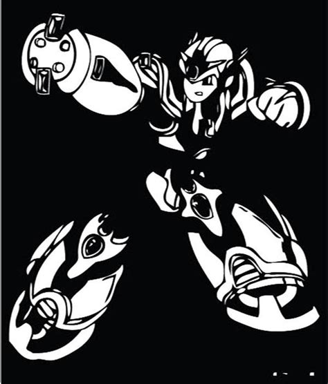 Mega Man Black White Stencil By Warrenty On Deviantart