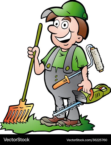 Cartoon An Happy Gardener Royalty Free Vector Image