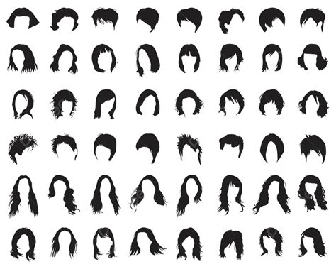 Silhouettes Of Female Hairstyles Hairdresser Icon Haircut Vector