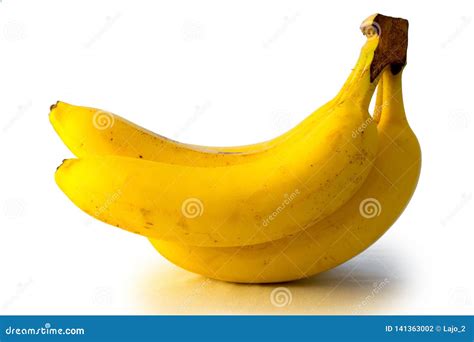 Banana Cluster Isolated On White Stock Photo Image Of Color Eating