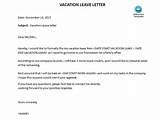 Images of Vacation Leave Letter To Manager