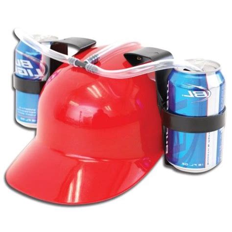 Beer Helmet : Red Drinking Hat w/ Horn | Novelty Drinking Beer Helmet | Drinking beer, Beer hat ...