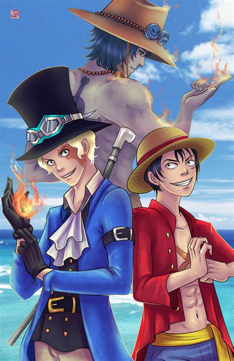 The brothers weren't ambushed by bluejam. Ace, Luffy, Sabo by TyrineCarver on DeviantArt