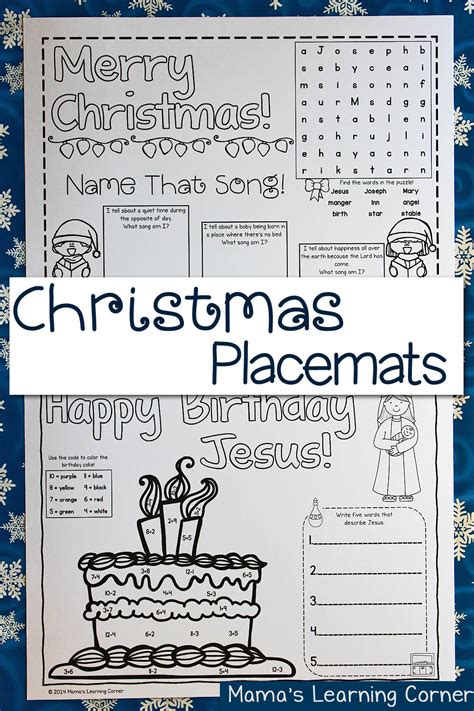 It's a regular letter size 8.5 x 11 sheet in landscape format. Printable Christmas Placemats - Mamas Learning Corner