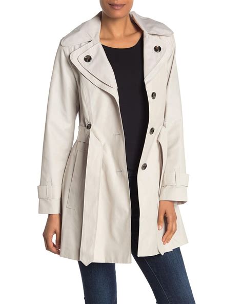 London Fog Missy Double Collar Trench Coat In Natural Lyst