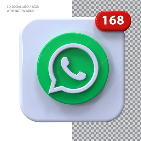 Premium Psd Whatsapp Icon With Notification 3d Concept