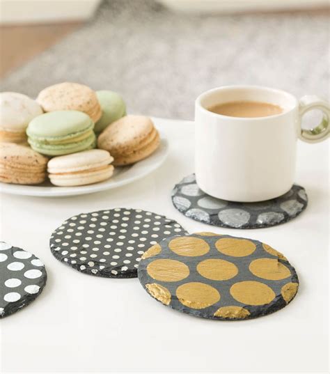 Slate Polka Dot Coasters Joann Jo Ann Slate Coasters Diy Slate