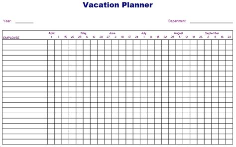 Free Employee Vacation Planning Calendars Image Calendar Template 2020
