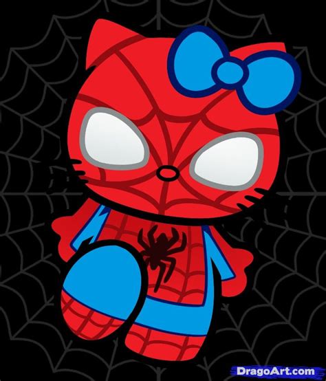 Spider man | Hello kitty drawing, Hello kitty art, Hello kitty images