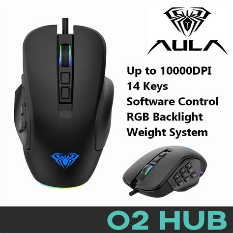 Aula H510 Rgb Backlight Gaming Mouse 14 Keys Up To 10000dpi Software