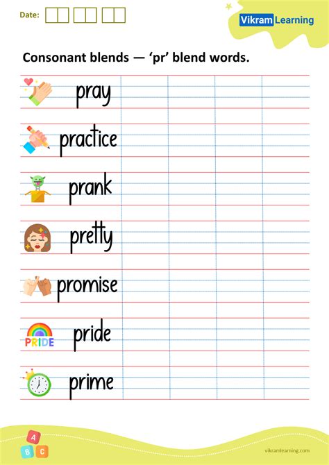 Download Consonant Blends — ‘pr Blend Words Worksheets