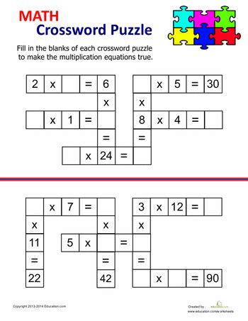 Second grade math worksheet printables cover basics such as counting and ordering as well as addition and subtraction, and include the exciting topics of measurement, geometry, and algebra. 20 Easy and Interactive Math Crossword Puzzles | KittyBabyLove.com