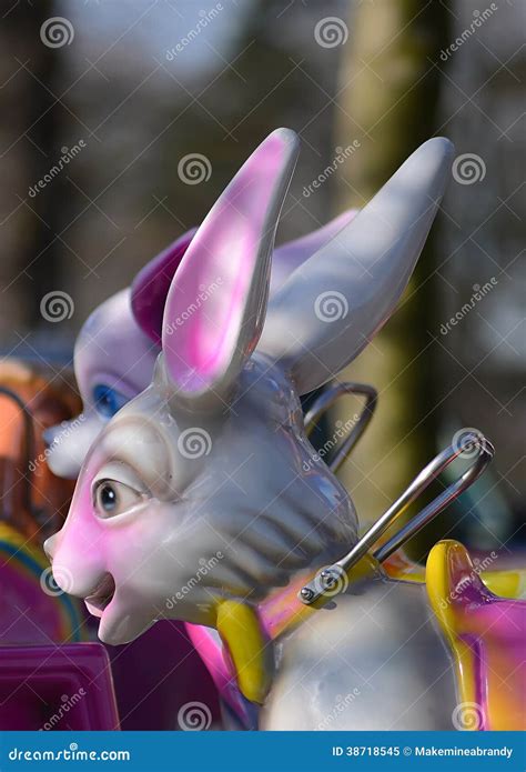 Fairground Ride Carousel Bunny Rabbit Stock Image Image Of