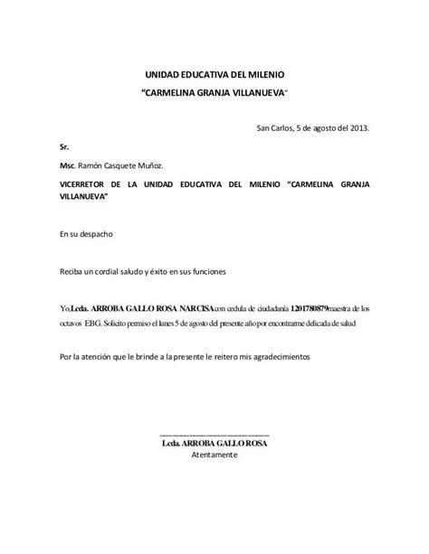 Ejemplo De Carta Solicitud De Permiso Peter Vargas Ejemplo De Carta