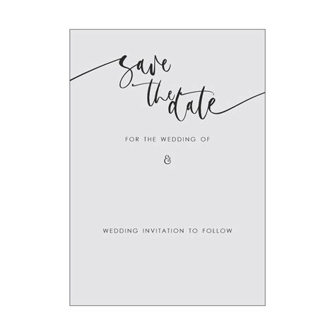 Calligraphy Editable A6 Save The Date Card Template