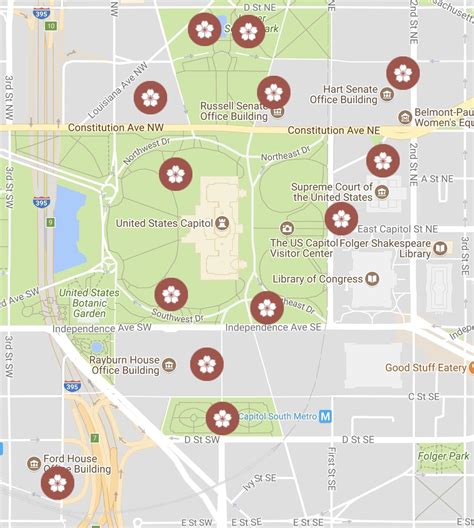 Take an interactive tour of the u.s. U.S. Capitol Cherry Blossoms Map | Architect of the Capitol