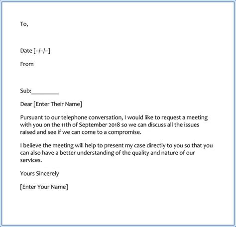 sample request letter  meeting appointment  client
